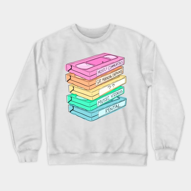 My VHS Recordings - Rainbow Crewneck Sweatshirt by jzanderk